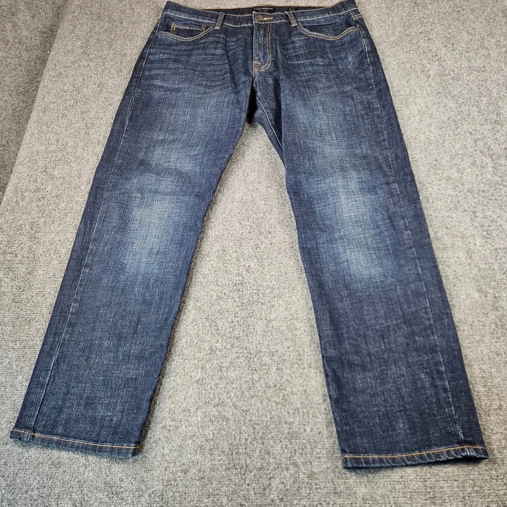 Lucky Brand 221 Straight Leg Jeans Mens 36x30 Dark Wash Pace 7MC1038 Denim
